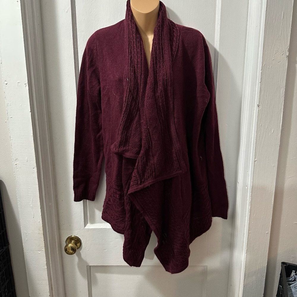 By & By Burgundy Knit Cardigan in‎ XL
